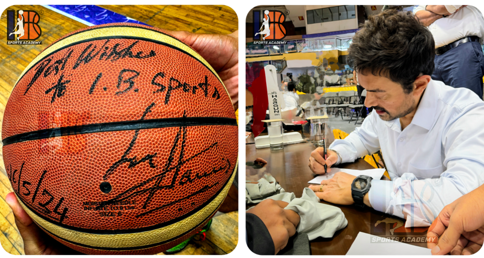 Aamir Khan signed Basketball and autograph with IB Sports Academy Ishwar Bhati