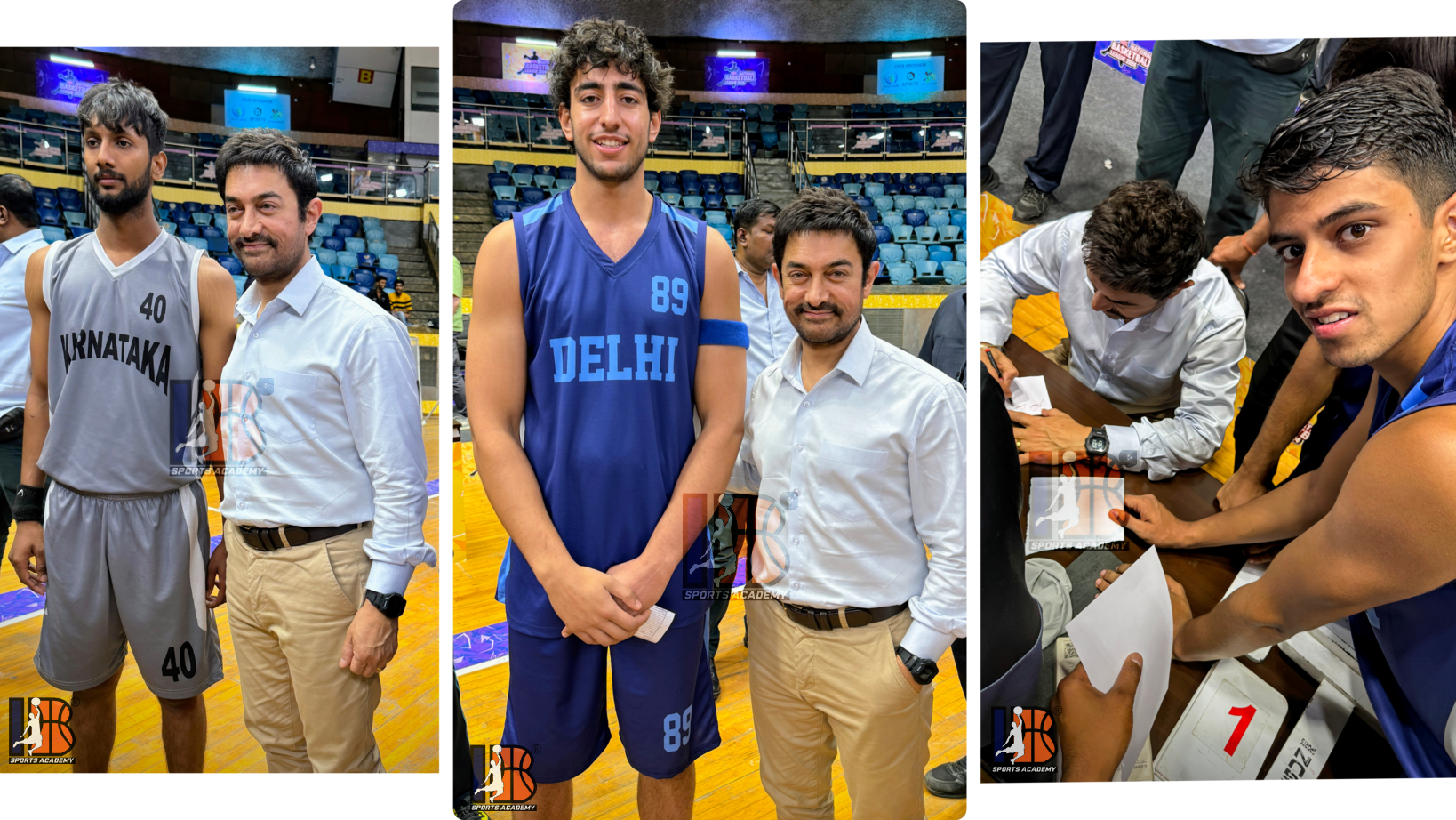 Aamir Khan with players from IB Sports Academy Delhi
